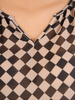 Szyfonowa bluzka w czarno-beżowe romby 32112