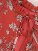 Wizytowa sukienka z wiązanym dekoltem i gumkami na rękawach 28216