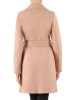 Stylowy beżowy płaszcz jesienny o prostym kroju – wiązany pasek i podszewka satynowa 36496