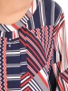 Elegancka bluzka wizytowa bawełniana w geometryczny wzór – prosty krój z rękawem 3/4 31776