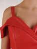 Wieczorowa suknia na cienkich ramiączkach, długa czerwona kreacja 25133