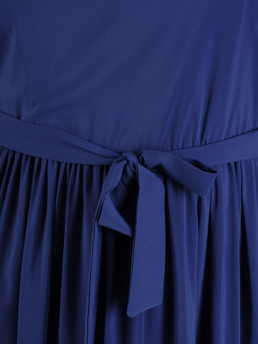 Rozkloszowana sukienka z szyfonu, wizytowa kreacja z paskiem 19742