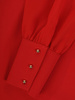 Czerwona sukienka z tkaniny, kreacja z bufiastymi rękawami 24248
