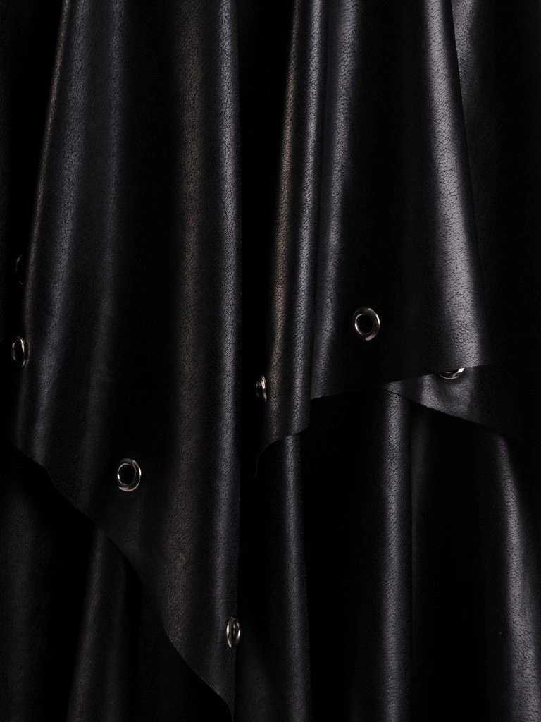 Elegancka czarna spódnica asymetryczna na jesień – wygodna guma w pasie i metalowe oczka 24378