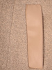 Elegancki, melanżowy płaszcz ze skórzanymi wstawkami 34130