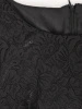 Elegancka czarna sukienka trapezowa midi w kwiaty – swobodny krój z ozdobnymi falbanami 27386