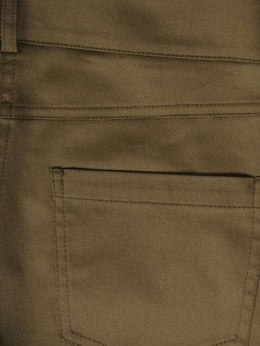 Oliwkowe spodnie  z bawełnianej tkaniny 31494