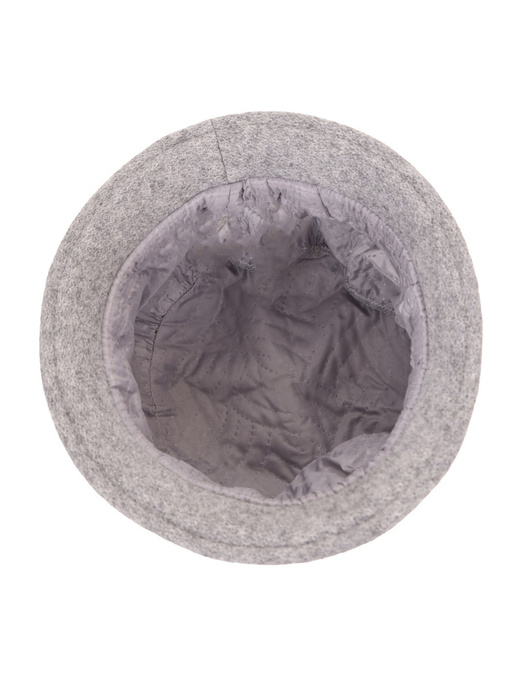 Elegancki kapelusz damski zimowy cloche szary – ocieplana podszewka i ozdobny kwiat 42372