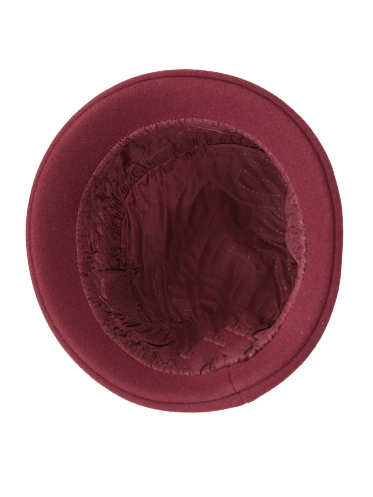 Elegancki kapelusz damski zimowy cloche w odcieniu bordo – ciepłe podszycie i regulacja obwodu 42414