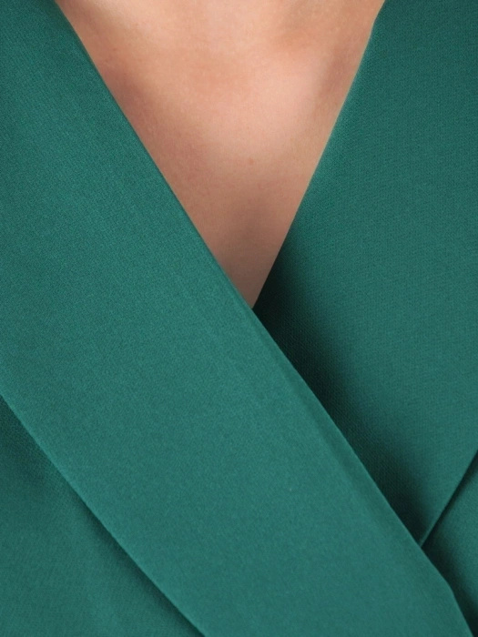 Butelkowozielona sukienka rozkloszowana midi – wysmuklający krój podkreślający talię na wizytowe wyjścia 38301