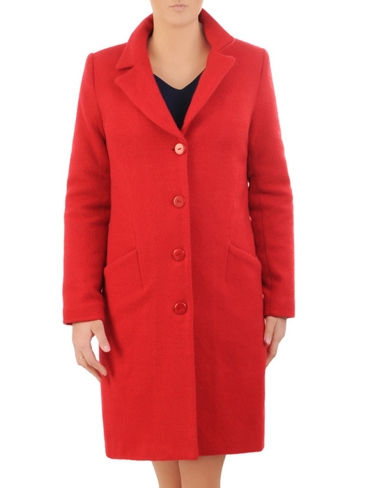 Czerwony, wełniany płaszcz z dodatkiem kaszmiru 31683