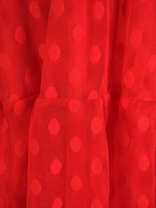 Rozkloszowana sukienka z tiulu w modne grochy 30280