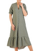 Bawełniana sukienka midi, luźna kreacja z ozdobną zakładką 30376