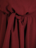 Bordowa, rozkloszowana sukienka z kopertowym dekoltem 30919