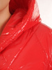 Czerwona kurtka z pikowanej tkaniny z kapturem 30667