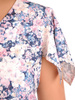 Dopasowana bluzka w kwiatowy wzór z luźnymi rękawkami 30218