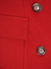 Flauszowy, czerwony płaszczyk damski z ozdobnymi guzikami 30759