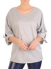 Połyskująca bluzka damska z ozdobnymi wiązaniami na rękawach 31870