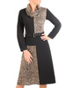 Sukienka z kominem, czarna kreacja z paskiem 30862