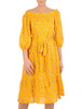 Sukienka z odkrytymi ramionami, żółta hiszpanka w kwiaty 32487