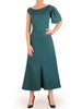 Zielona sukienka maxi z asymetrycznymi rękawami 32045